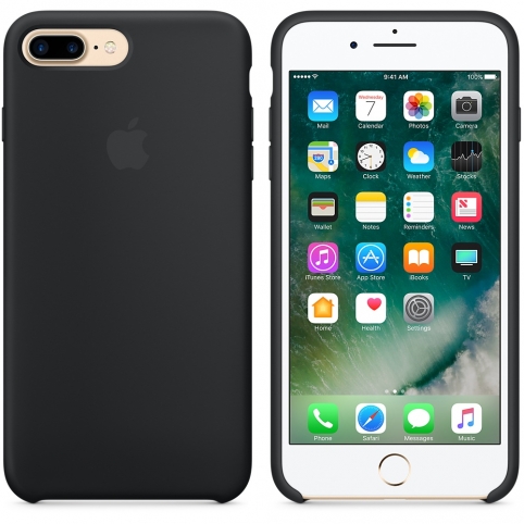 Силиконовый чехол для iPhone 7 Plus, чёрный цвет