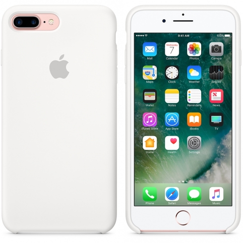 Силиконовый чехол для iPhone 7 Plus, белый цвет