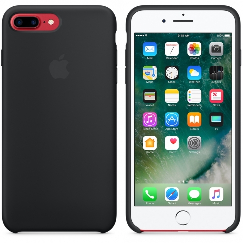 Силиконовый чехол для iPhone 7 Plus, чёрный цвет